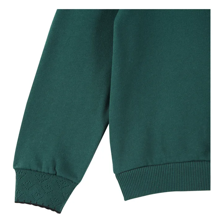 Emile et Ida Sweat Zippé Capuche Coton Bio | Vert