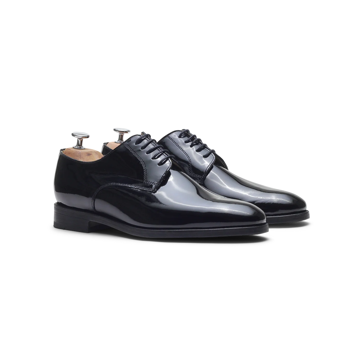 Dikens-Derby en cuir vernis noir