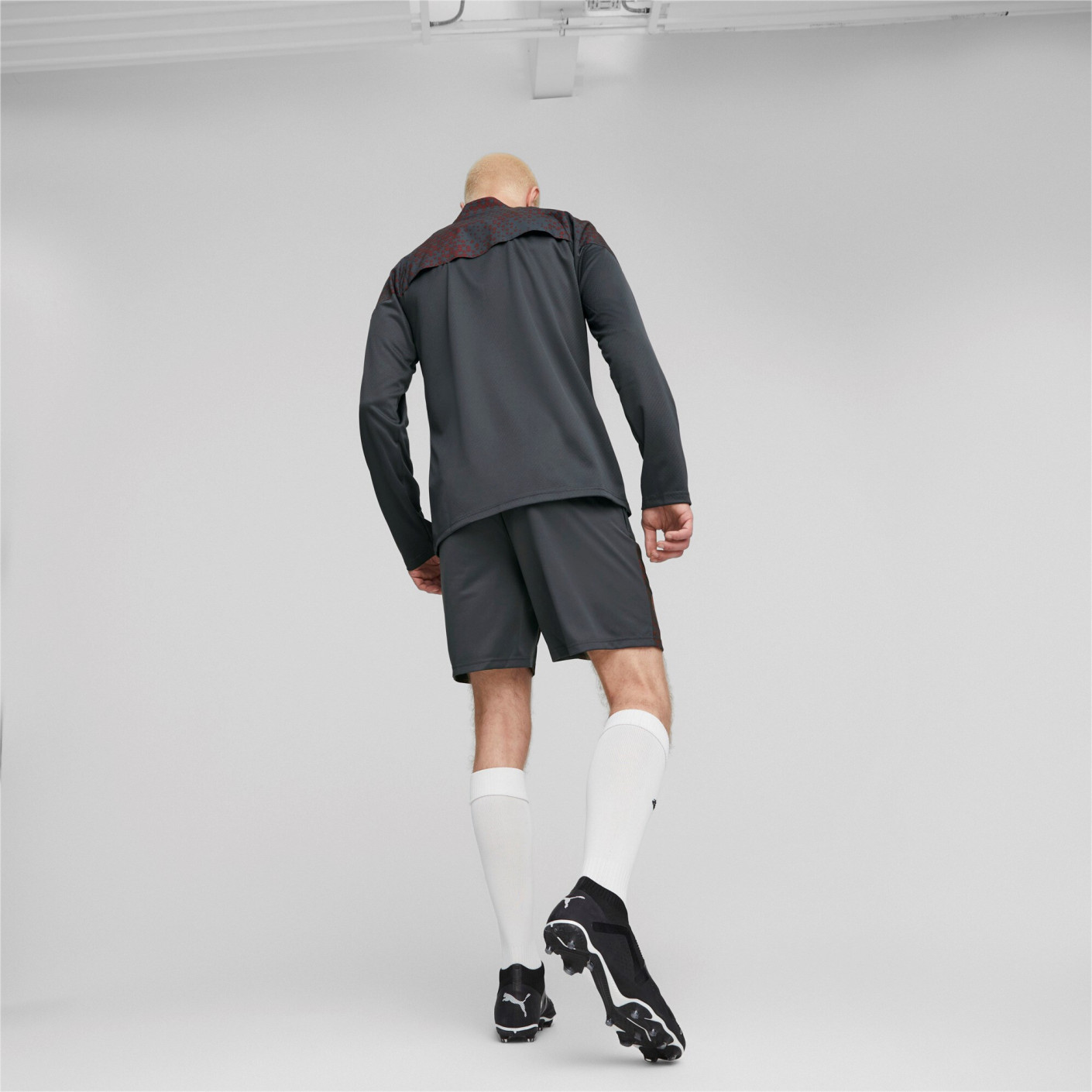 PUMA Manchester City Trainingsbroekje 2023-2024 Donkergrijs Rood Oranje