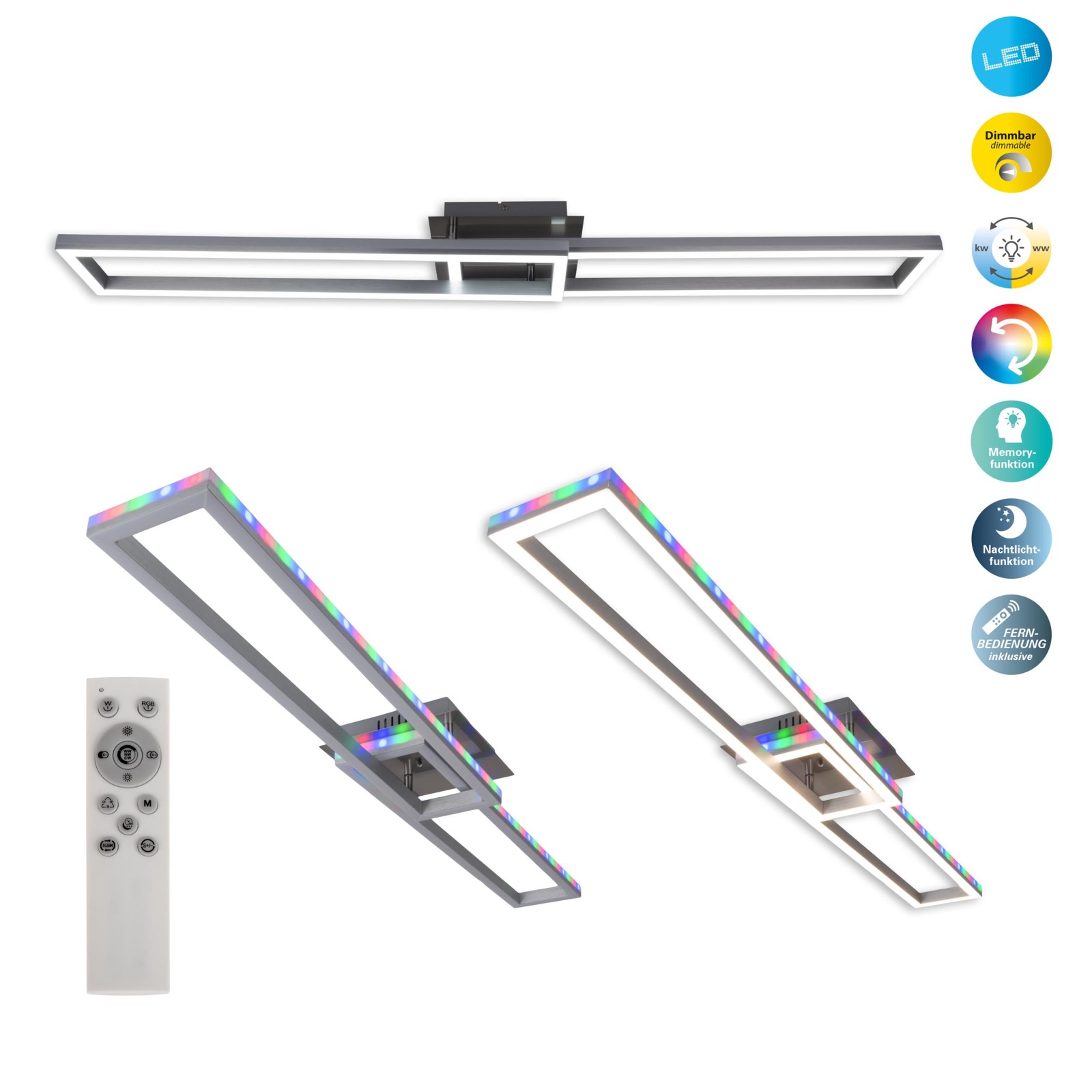 LED-Deckenleuchte - Aluminium - dimmbar