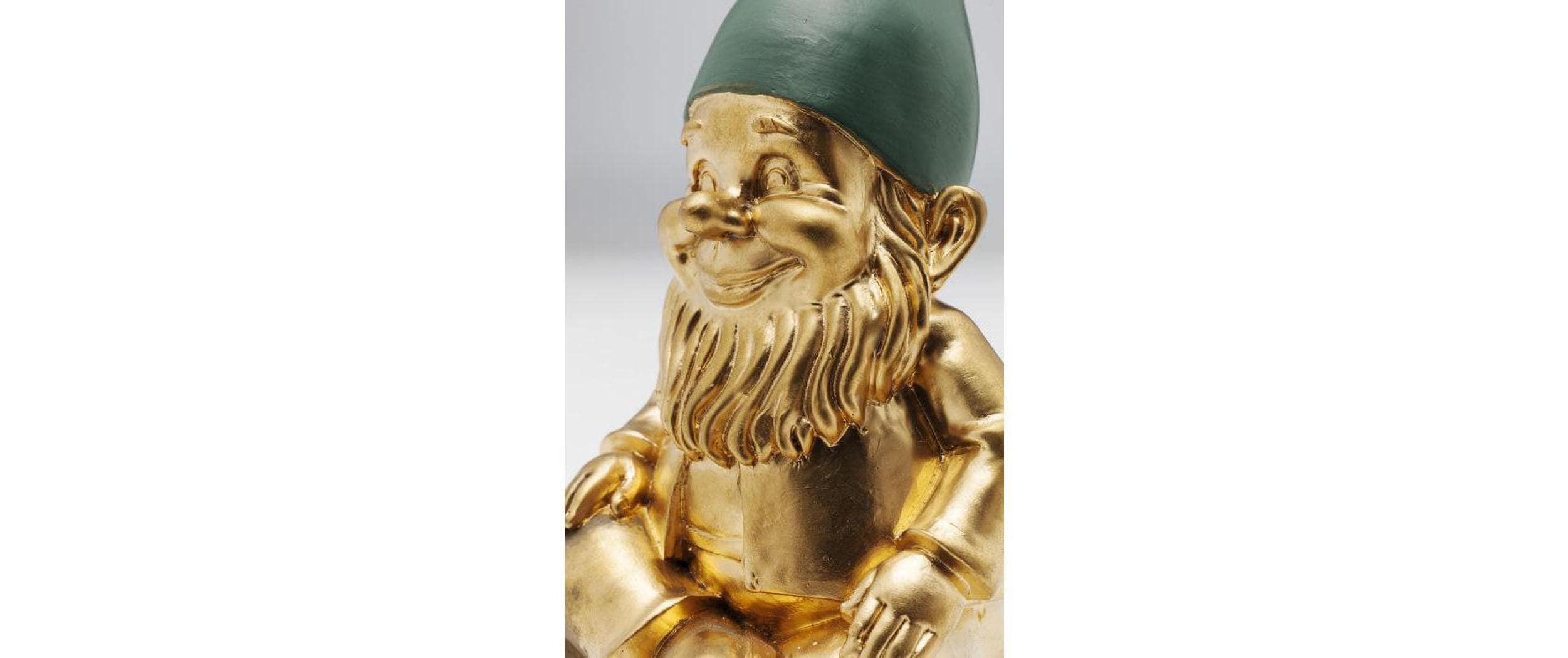 Dekofigur Zwerg Sitting, Gold-GrünDeko für Ihren Garten