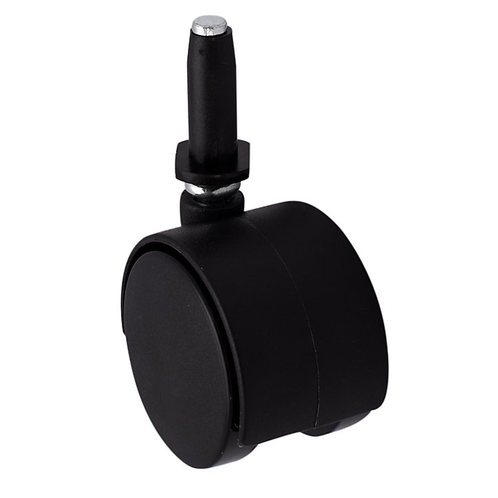 Roulette jumelée pivotante sans frein ø50 mm, tige, charge max 40kg