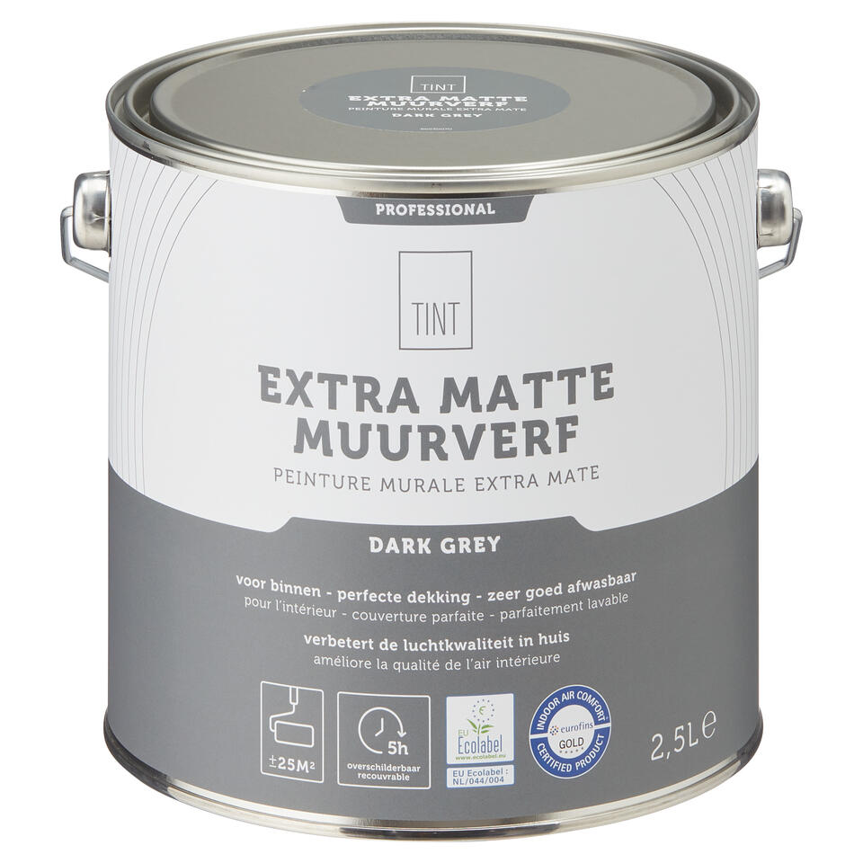Muurverf Professional Dark Grey 2.5 l