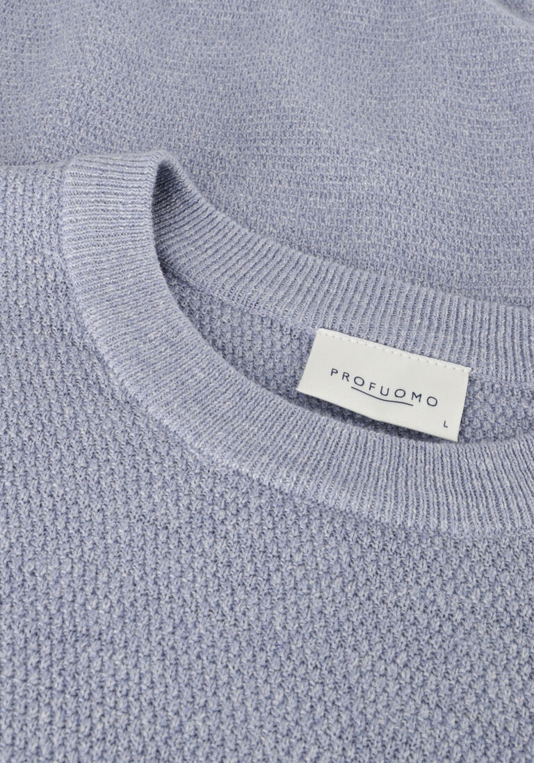 lichtblauwe profuomo trui structure crew neck