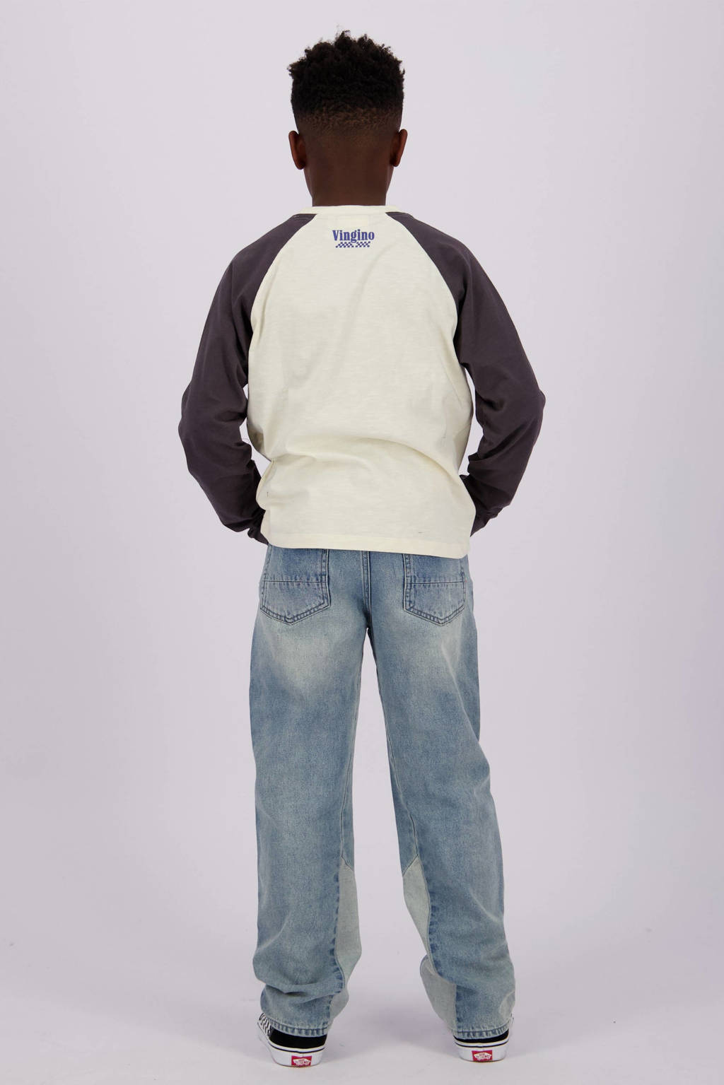 Vingino longsleeve Jalan offwhite/zwart
