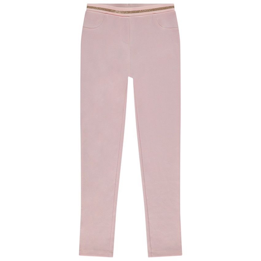 Jegging milano avec taille dorée pour fille - Rose
