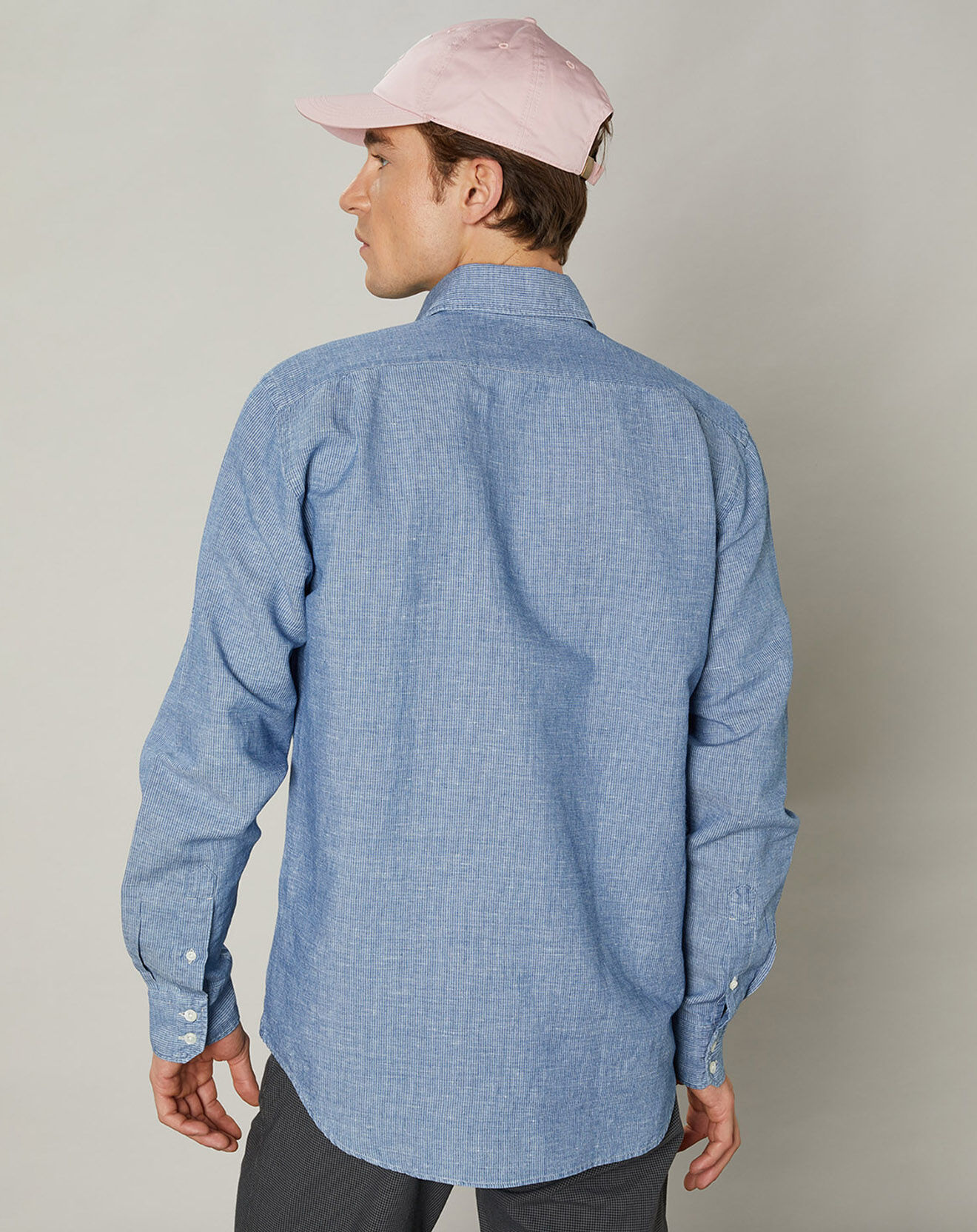 Hartford Chemise regular en Coton & Lin Paul indigo