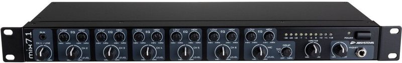 JB Systems MIX 7.1 - 7-kanaals Voorversterker/Mixer - 19 inch - 1HE