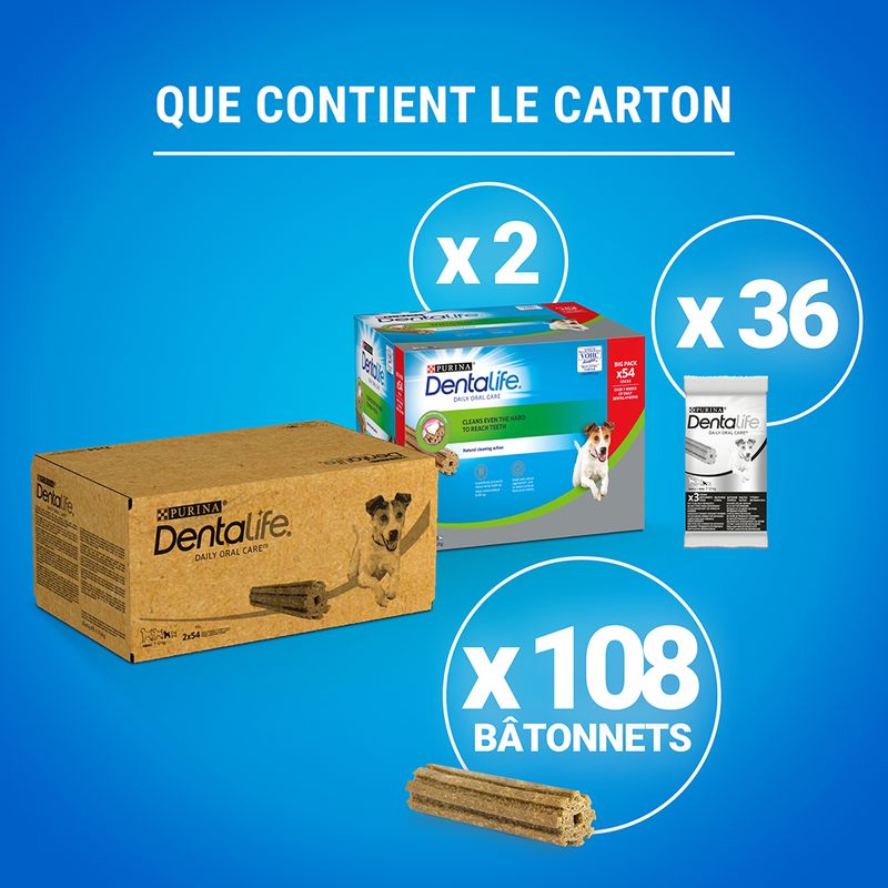 PURINA Dentalife Bâtonnets à mâcher pour chien de petite taille (7-12 kg)