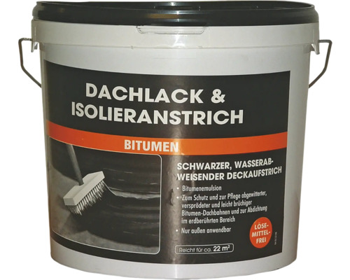 Dakverf en isolatiecoating, bitumenemulsie, zwart, 10 L