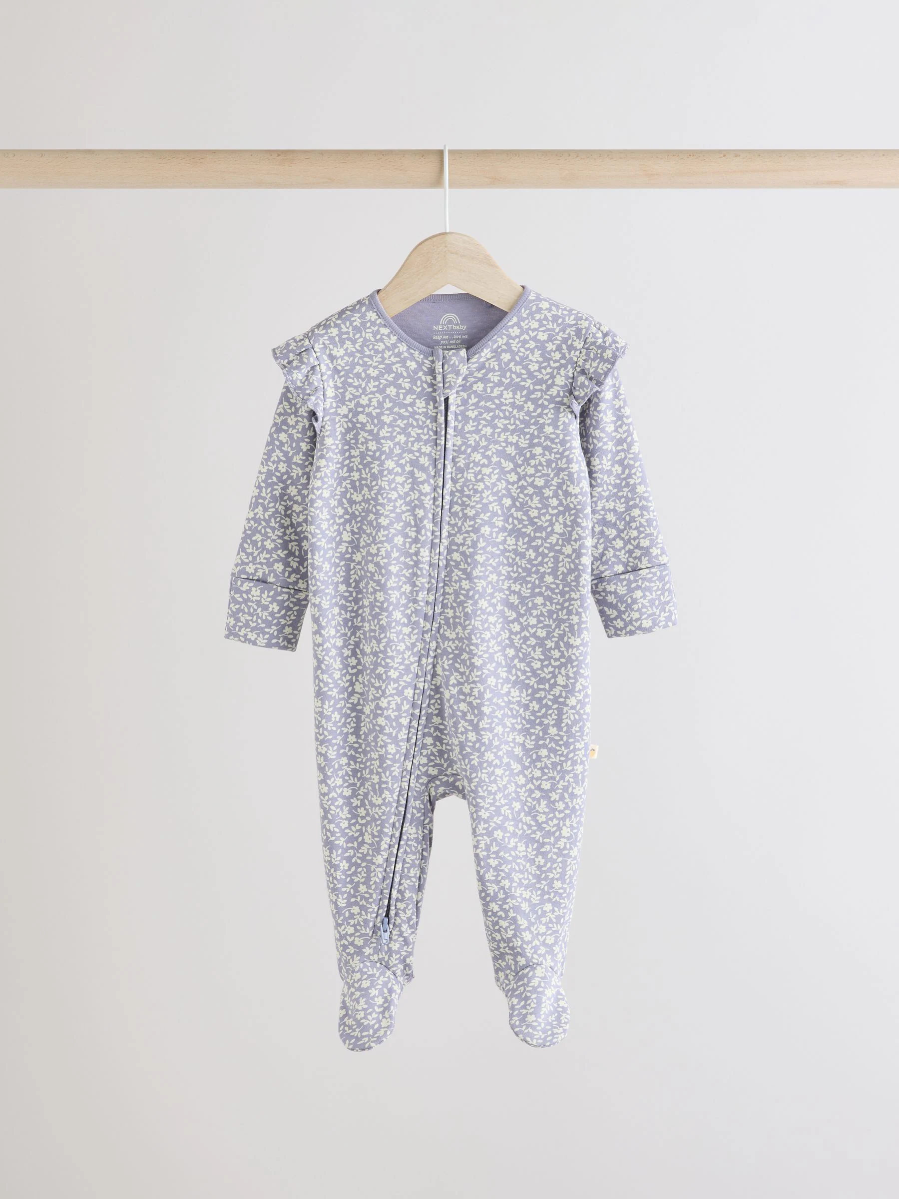 Blauw met kersen - Verpakking van 3 babypyjama's met tweewegrits (0-2jr)