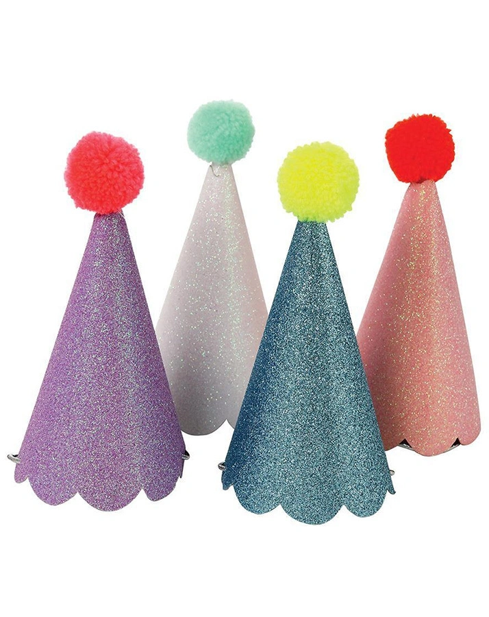 Party-Verkleidung PARTY HATS mit Glitzer 8-teilig in bunt