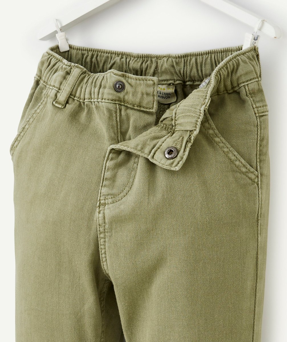 PANTALON RELAX BÉBÉ GARÇON KAKI AVEC REVERS