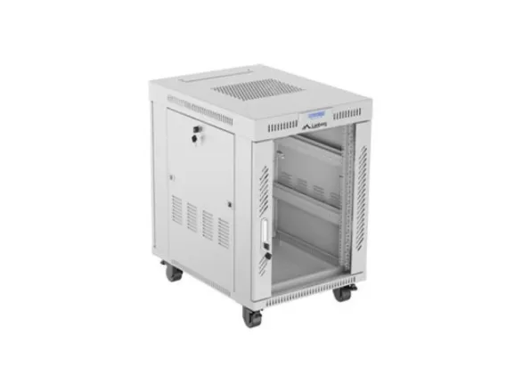 Lanberg - Rack kabinet - flad pakke - med 6 køleblæsere - fritstående - RAL 7035, grå - 15U - 19