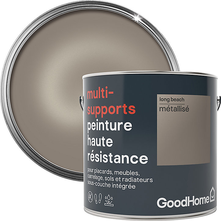 Peinture haute résistance multi-supports GoodHome or Long Beach métallisé 2L