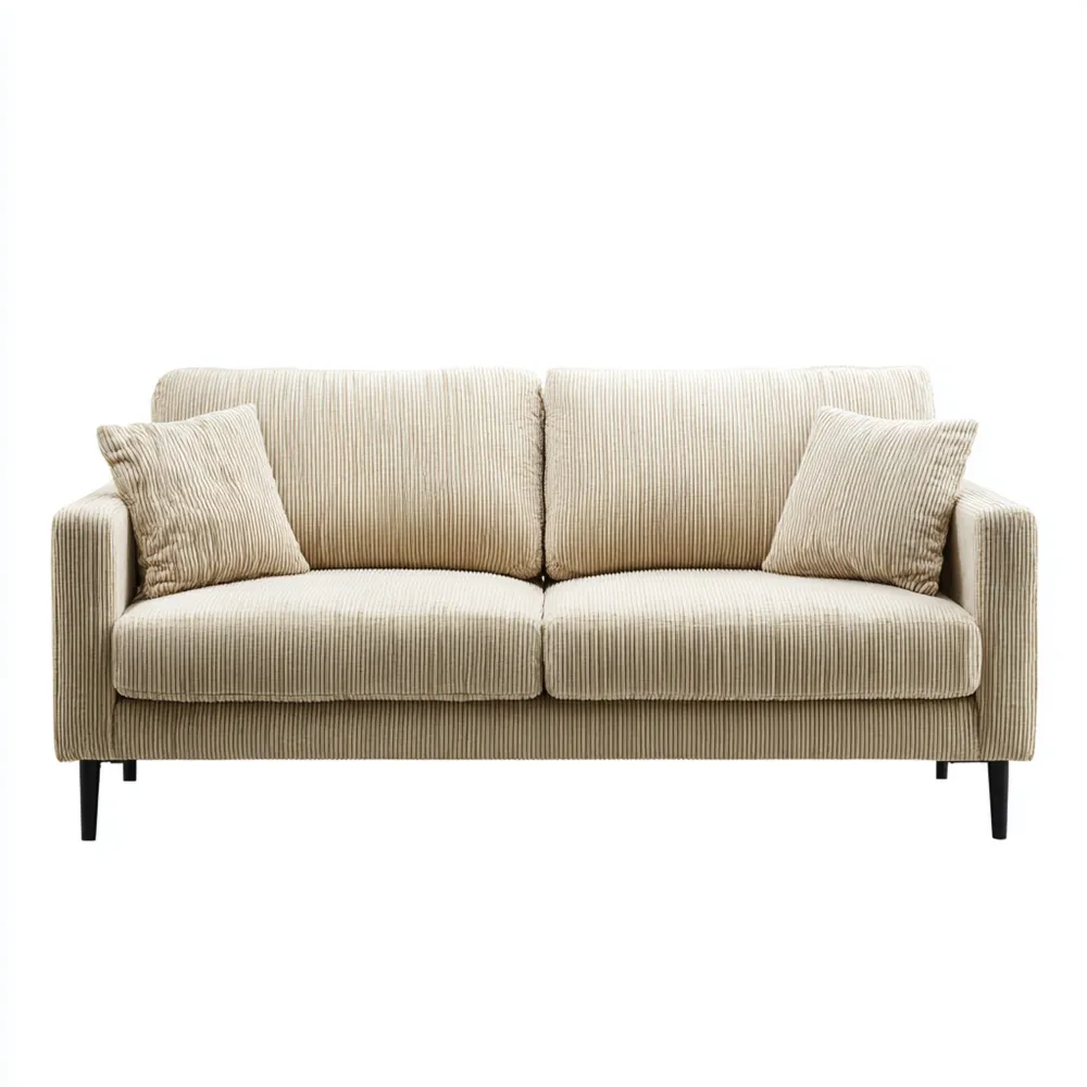 2-Sitzer-Sofa 160x85x75 cm – Creme Cord – Moderner Stil