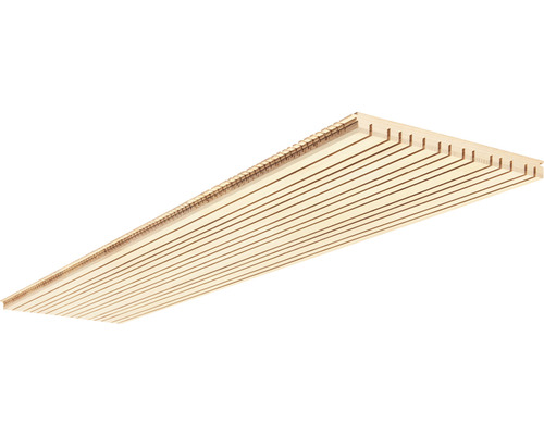 Akoestisch paneel LIGNO® wit spar onbehandeld, lamelbreedte: onregelmatig 12 - 25 mm, 1455 x 300 x 25 mm