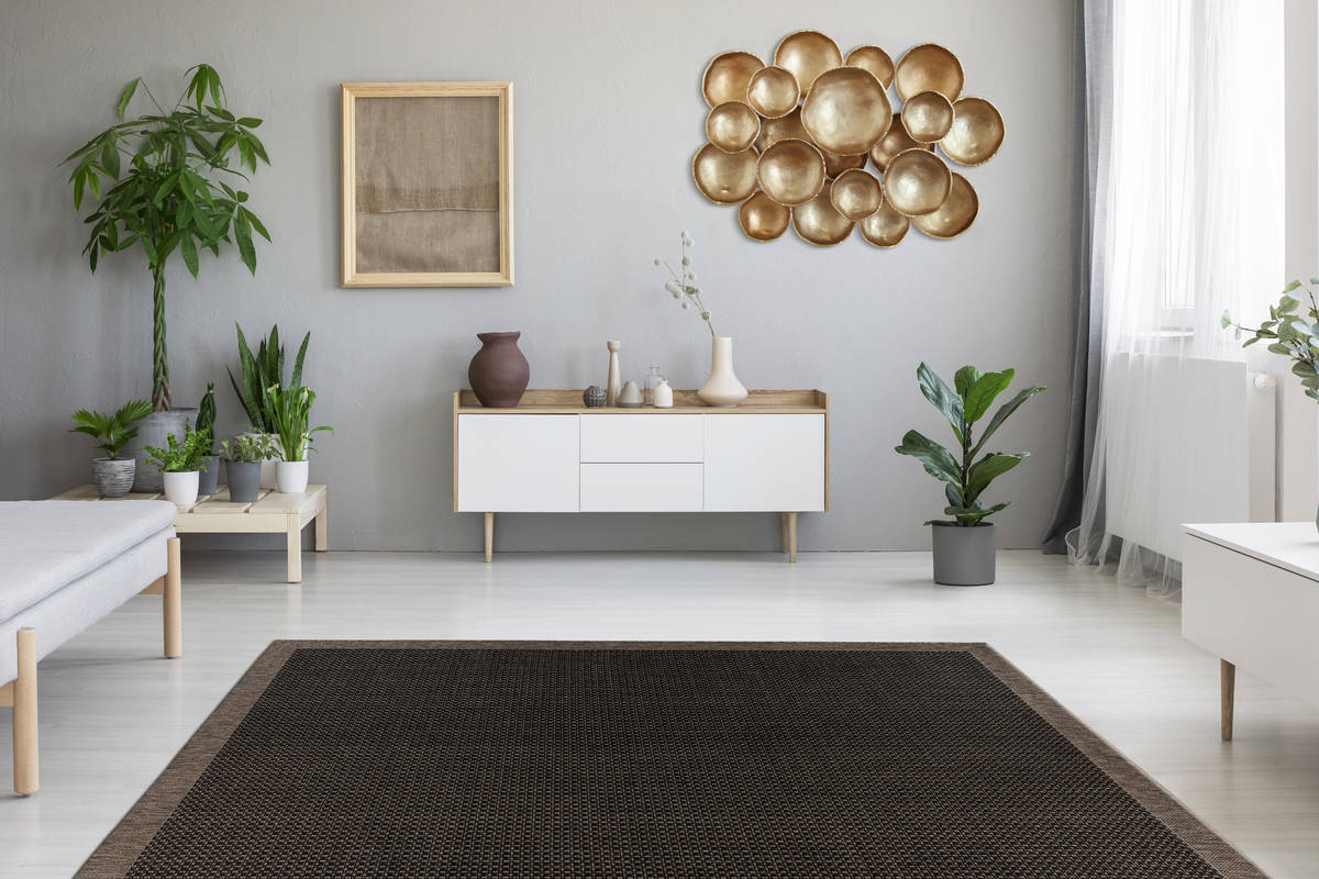 Outdoor-Kurzflorteppich SPLASH 100 - anthrazit-schwarz - 80x150 cm