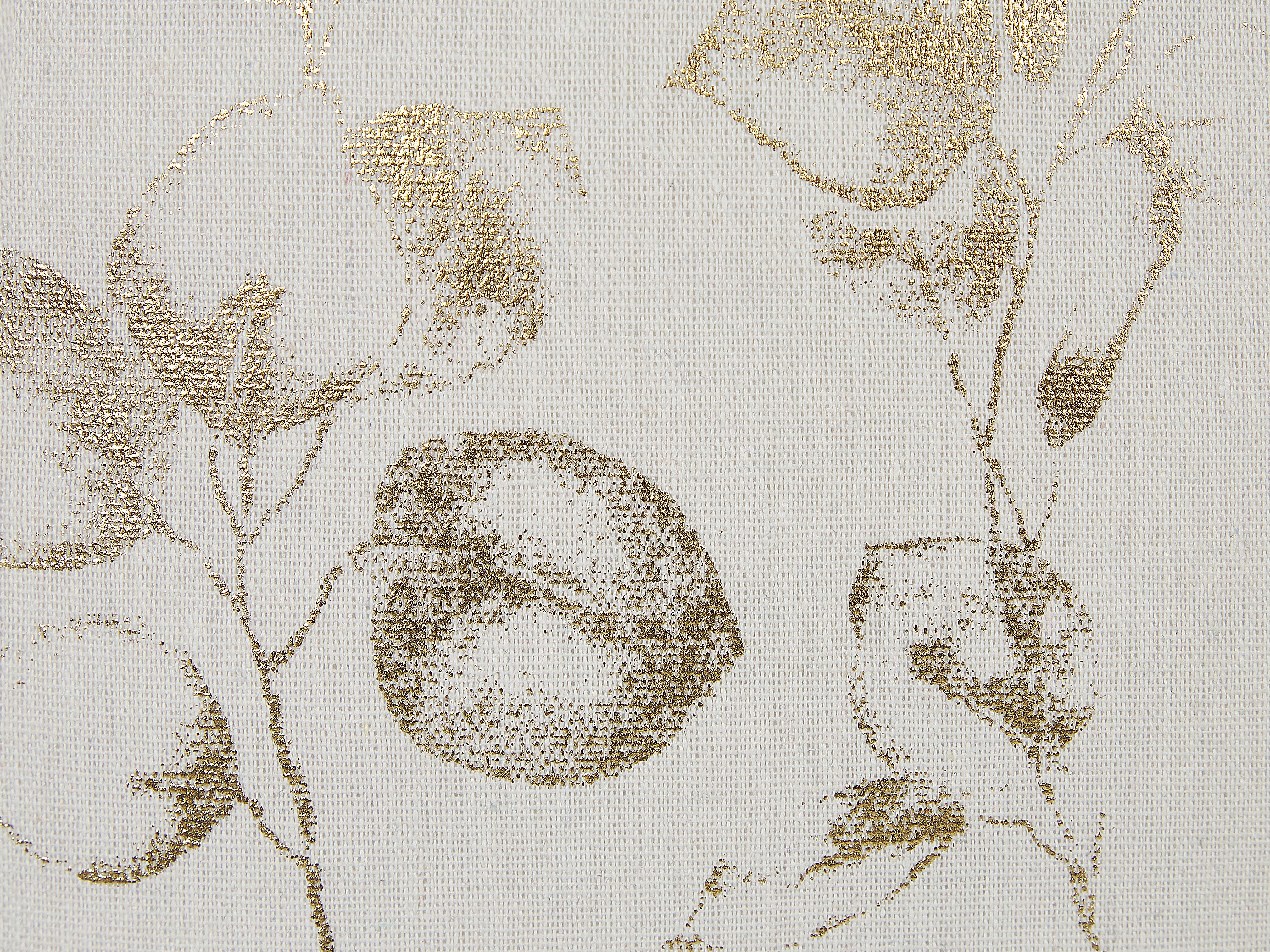 Set van 2 sierkussens GOMPHRENA 45 x 45 cm Lichtbeige bladpatroon