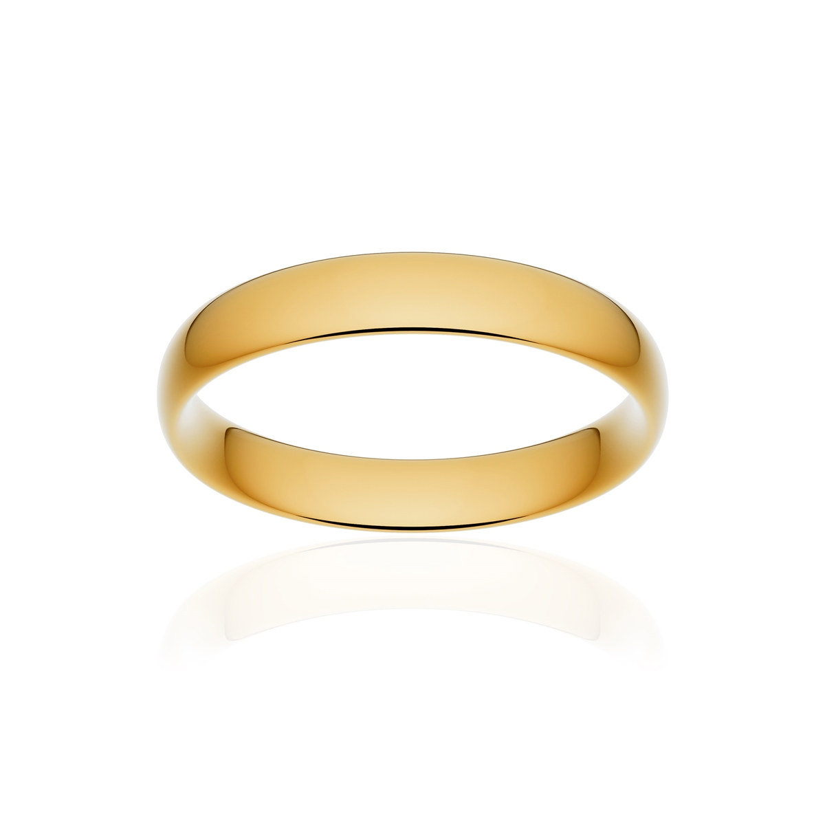 Alliance or 375 jaune poli demi-jonc confort 4mm