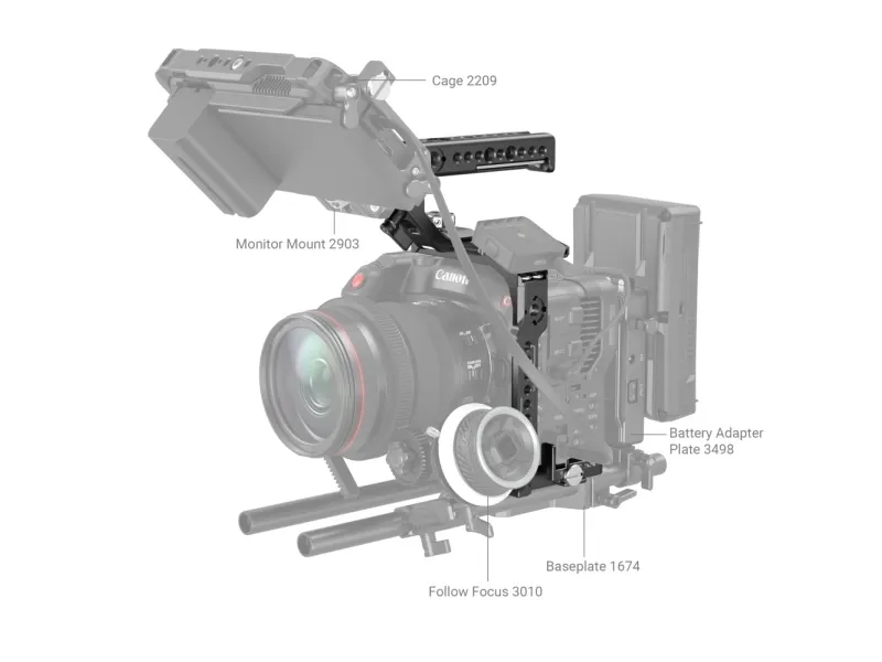 SmallRig 3899, Bur, Sort, Aluminium, Rustfrit stål, 1 stk, Canon, Canon EOS C70 3899