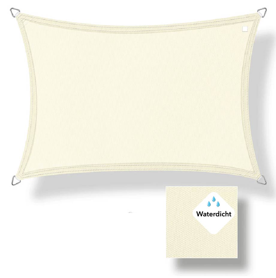 Buitenkado 3x3.5 crème wit waterdoorlatend schaduwdoekset
