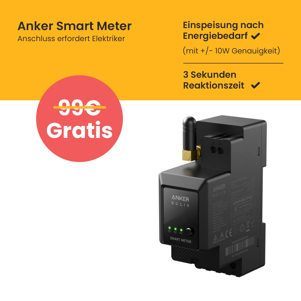 All in One 2000W Balkonkraftwerk mit Speicher 5376Wh, Anker Solix Solarbank 3 E2700 Pro mit BP2700, Smarten Zähler&Zubehör Komplettset, 4×500W Jasolar Solarmodule, Plug&Play (0% MwSt)
