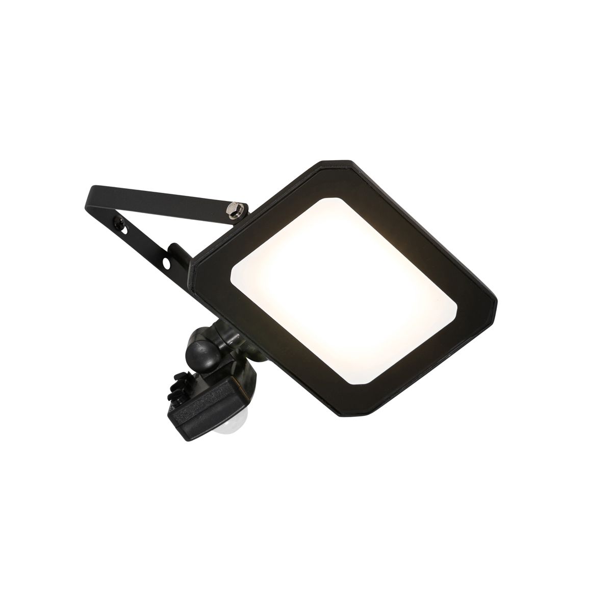 Straler zwart 14,3 cm incl. LED IP44 met bewegingssensor - Levana