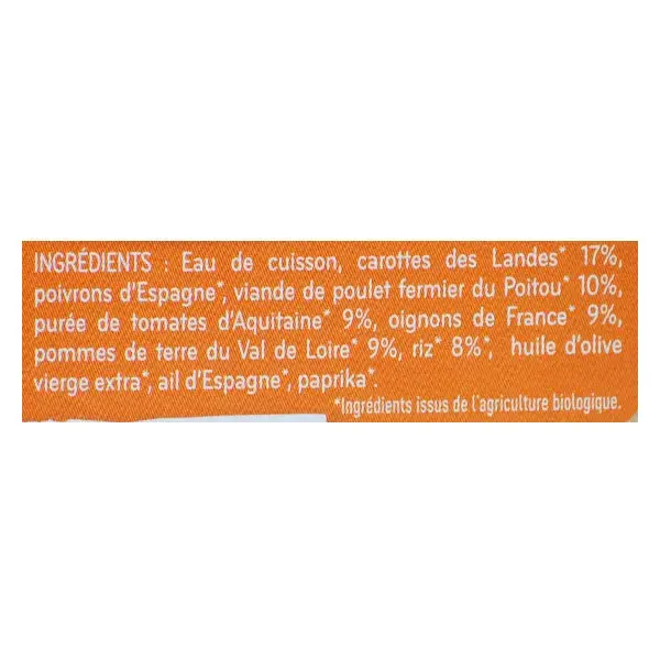 Prato de Almoço Babybio com Legumes à Basca, Frango e Arroz +15m Orgânico 260g