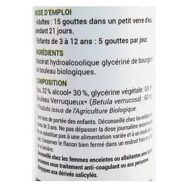 Oemine Macérât Glycériné Bouleau Bio 30ml