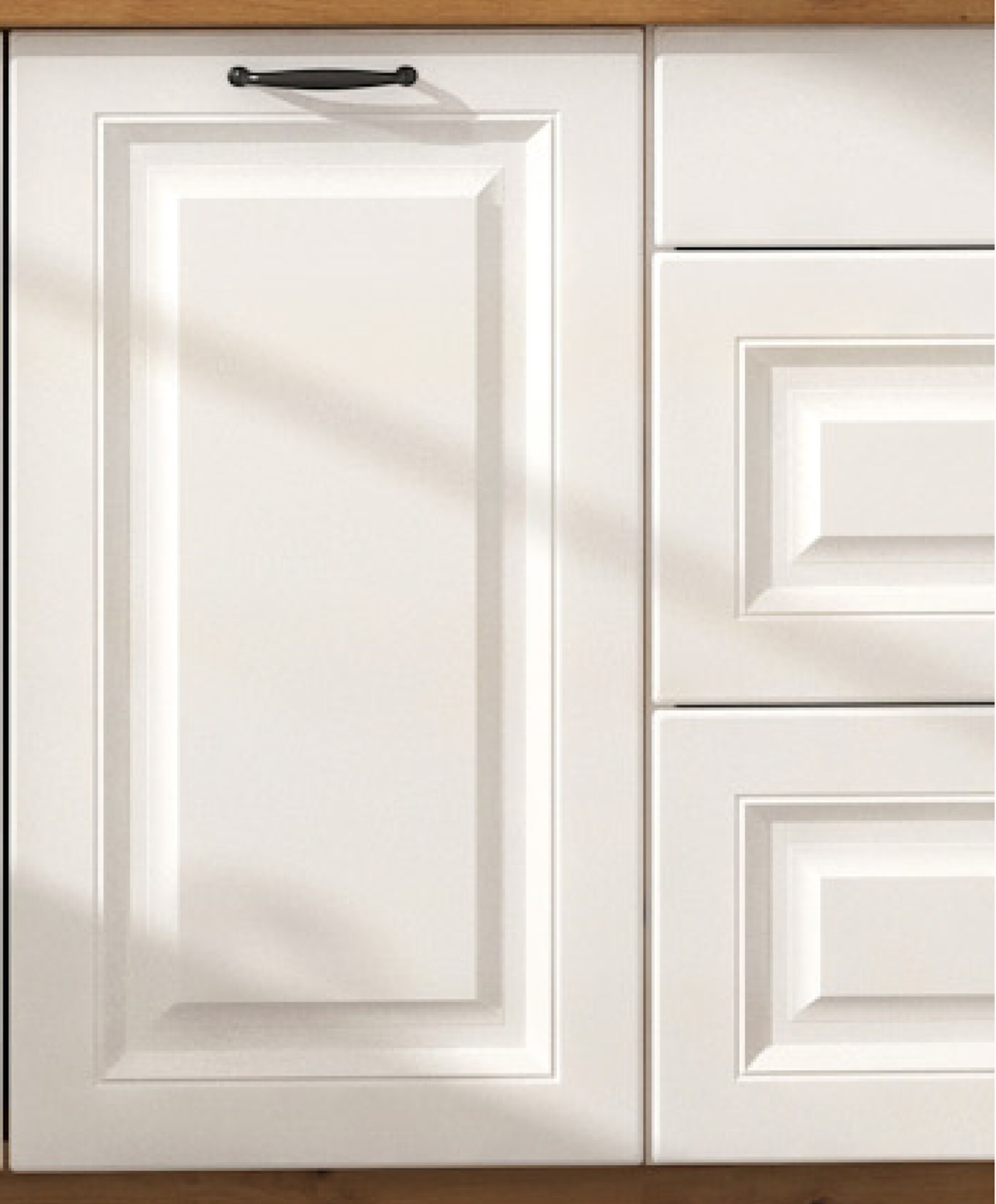 Landhaus Küche Stilo Weiß 230 + 120 cm Küchenzeile Küchenblock Einbauküche