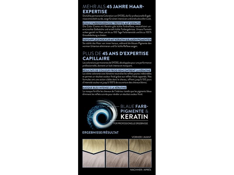 Syoss Haarcoloration Aufhellung 10-55 Platinum Blond Permanente Coloration mit Keratin verleiht einen kühlen Farbton