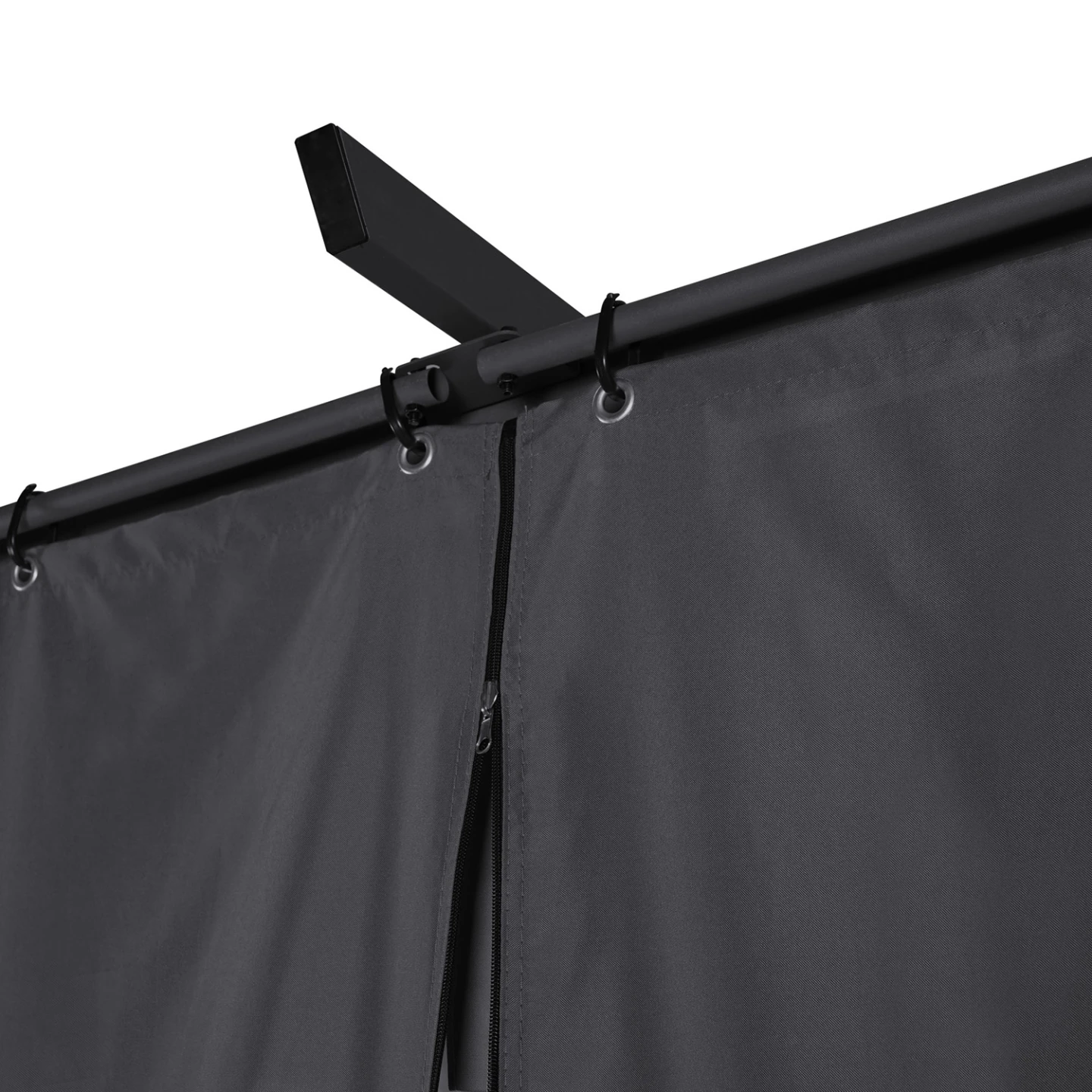 Pergola édition limitée toit rétractable 3x4 M et 4 rideaux gris anthracite