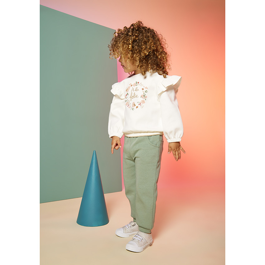 Ensemble jogging 2 pièces broderie lurex pour bébé fille