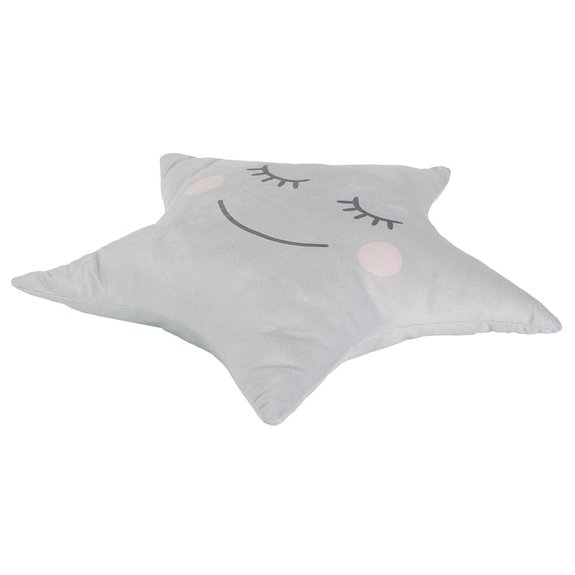 Coussin étoile gris 44 x 37 cm