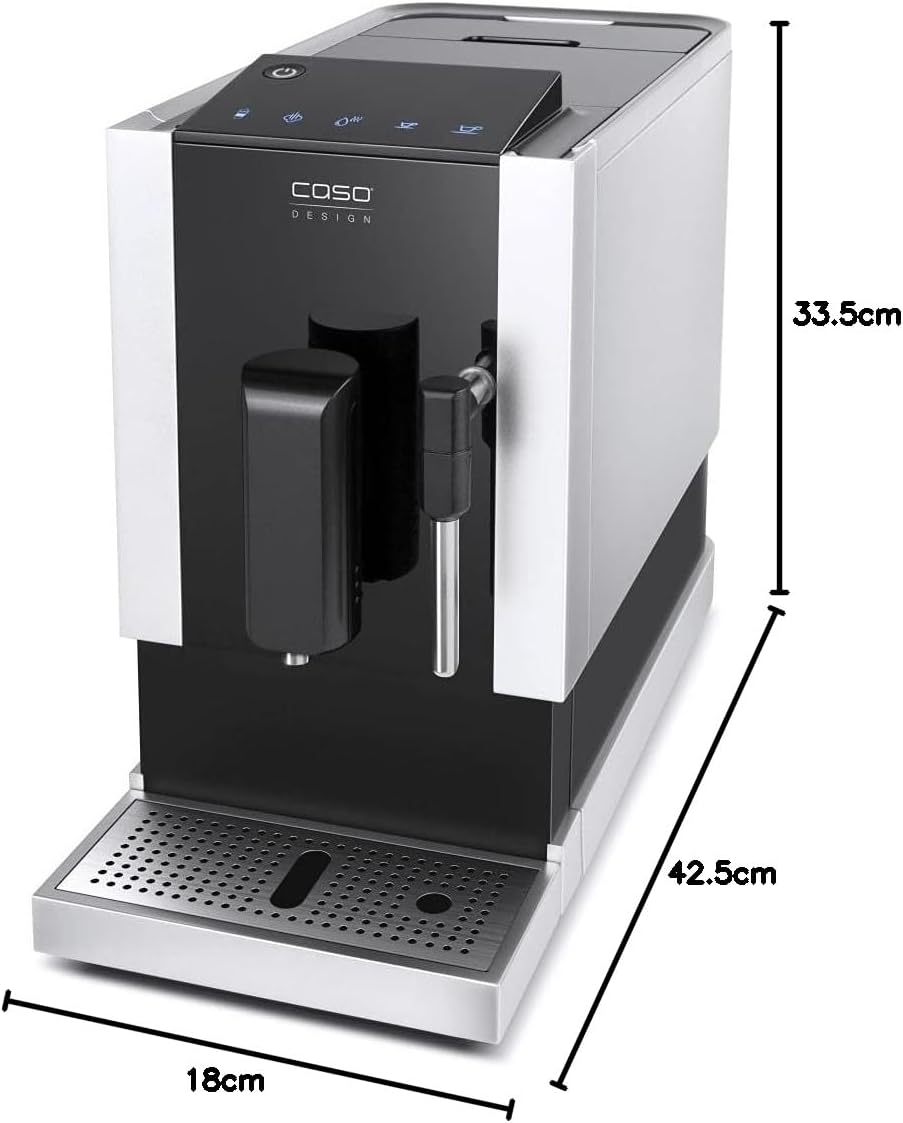 CASO Café Crema One - Machine à café automatique design, système de chauffage innovant, broyeur conique extra-silencieux en acier inoxydable, pour esp