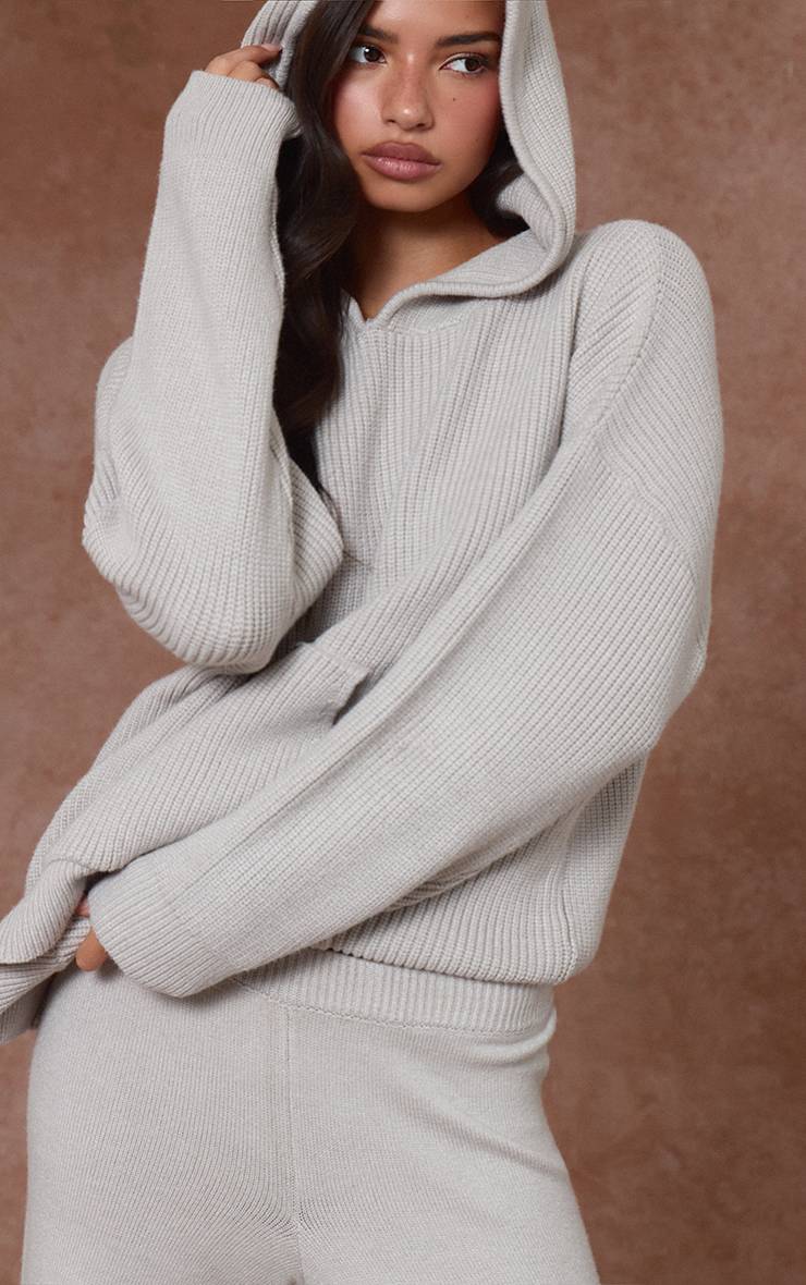 Gris Sweat À Casynthétiqueche Oversize En Maille
