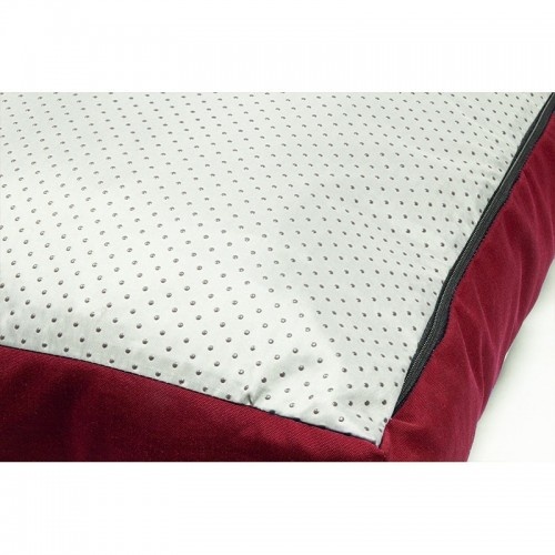 Cama impermeável Comfort Pet com estampa floral vermelha para cães.