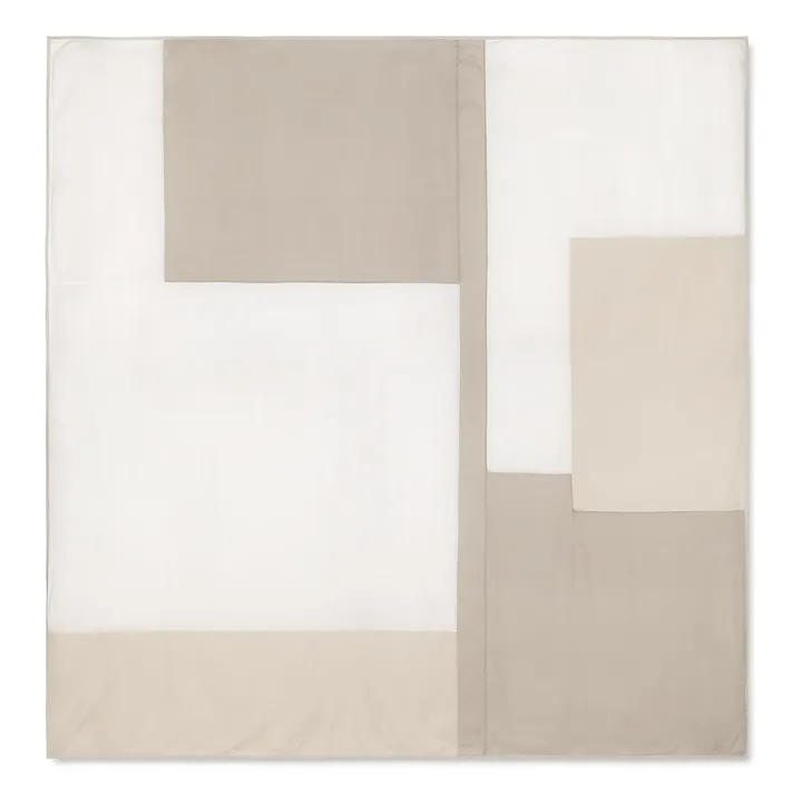 Ferm Living Dessus de lit Part patchwork en lin  | Blanc
