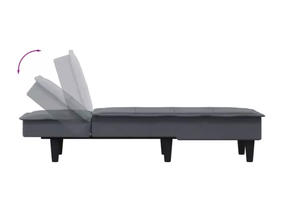 Prolenta Premium - Chaise longue gris foncé velours