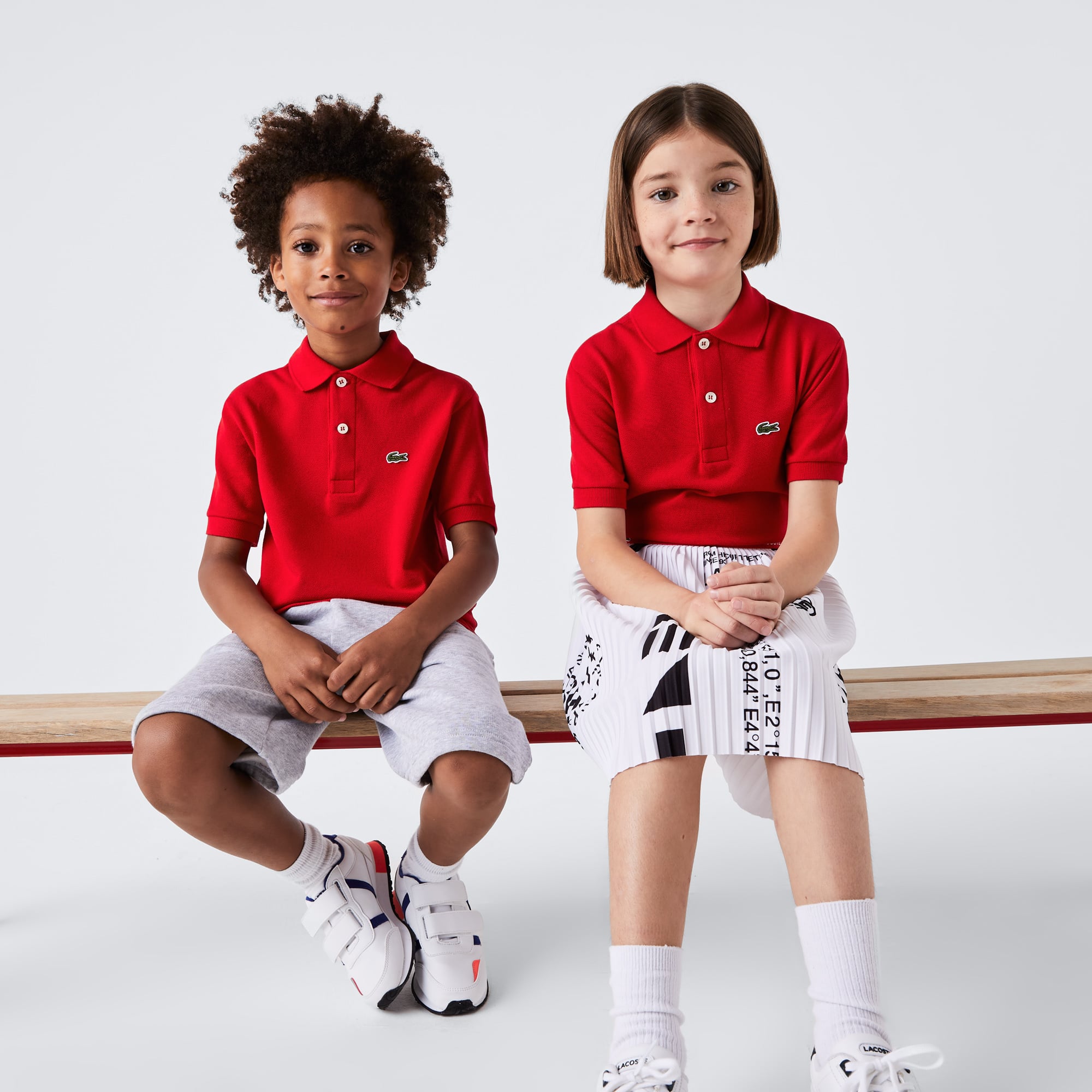 Polo enfant Lacoste regular fit en petit piqué uni Polos - Rouge - Lacoste - Enfant