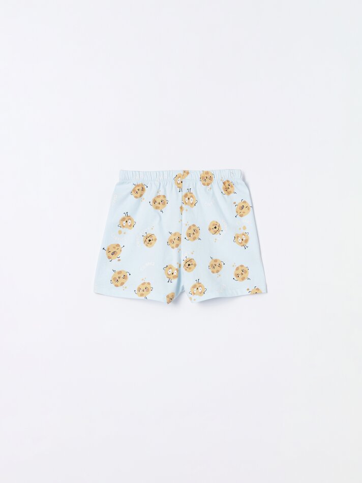 Conjunto de pijama de 3 peças e máscara para os olhos - Lavagem azul clara