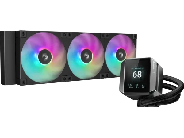 DeepCool MYSTIQUE 360 ARGB, Alt-i-en væskekøler, 12 cm, 600 rpm, 2400 rpm, Sort