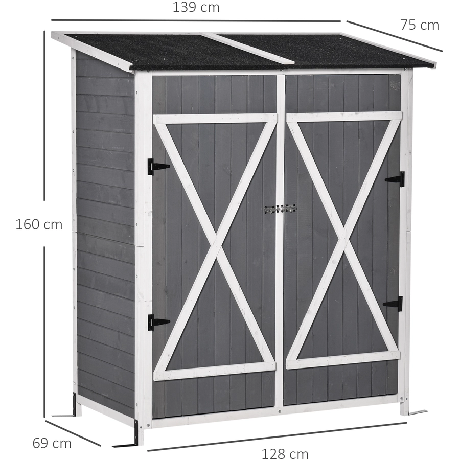 Outsunny Gerätehaus mit 2 Türen grau