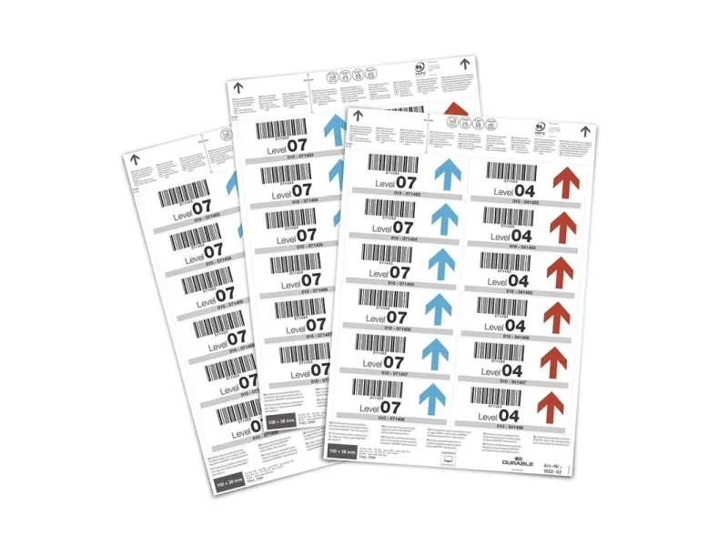 Durable Indstiksark til lagerlommer 100x38 mm hvid Laser/Inkjet - (240 stk.)
