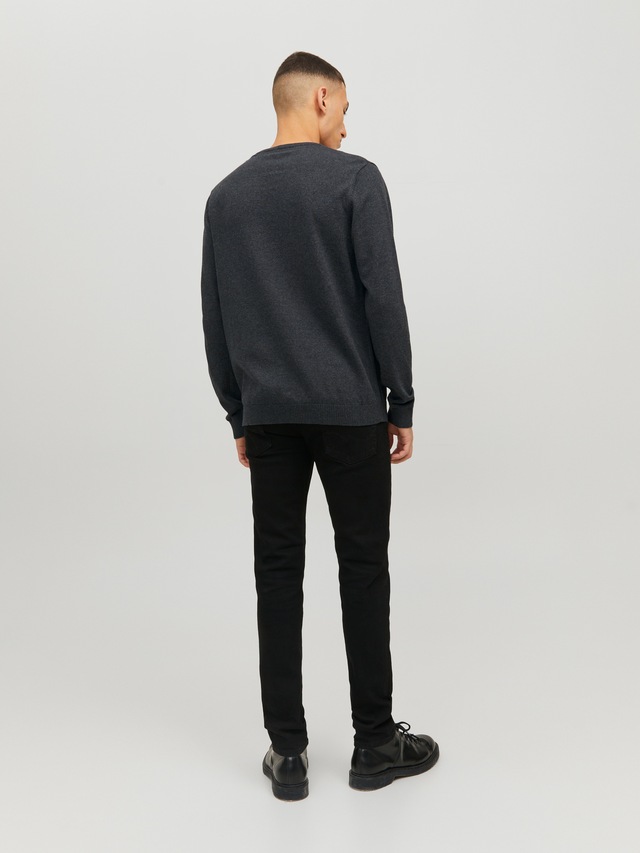Jack & Jones Rundhalspullover »JJEBASIC mit Rundhals, ideal für Job und Freizeit«, unifarben, modisch, slim fit, Baumwolle, Rundhals
