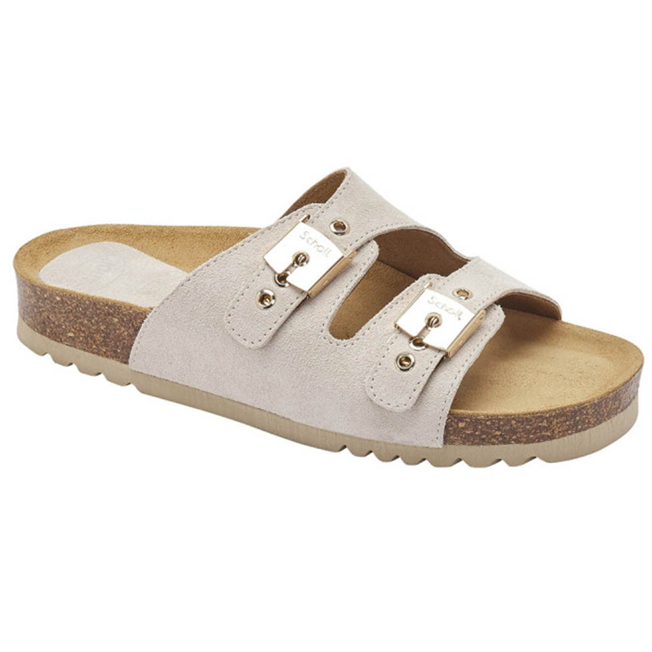 Scholl Mules en Velours de Cuir Alba beiges