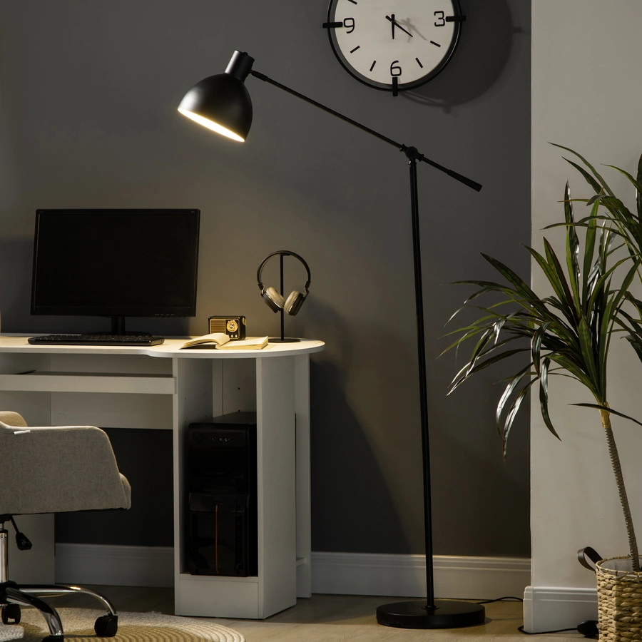 HOMCOM Stehlampe mit E27 Sockel schwarz