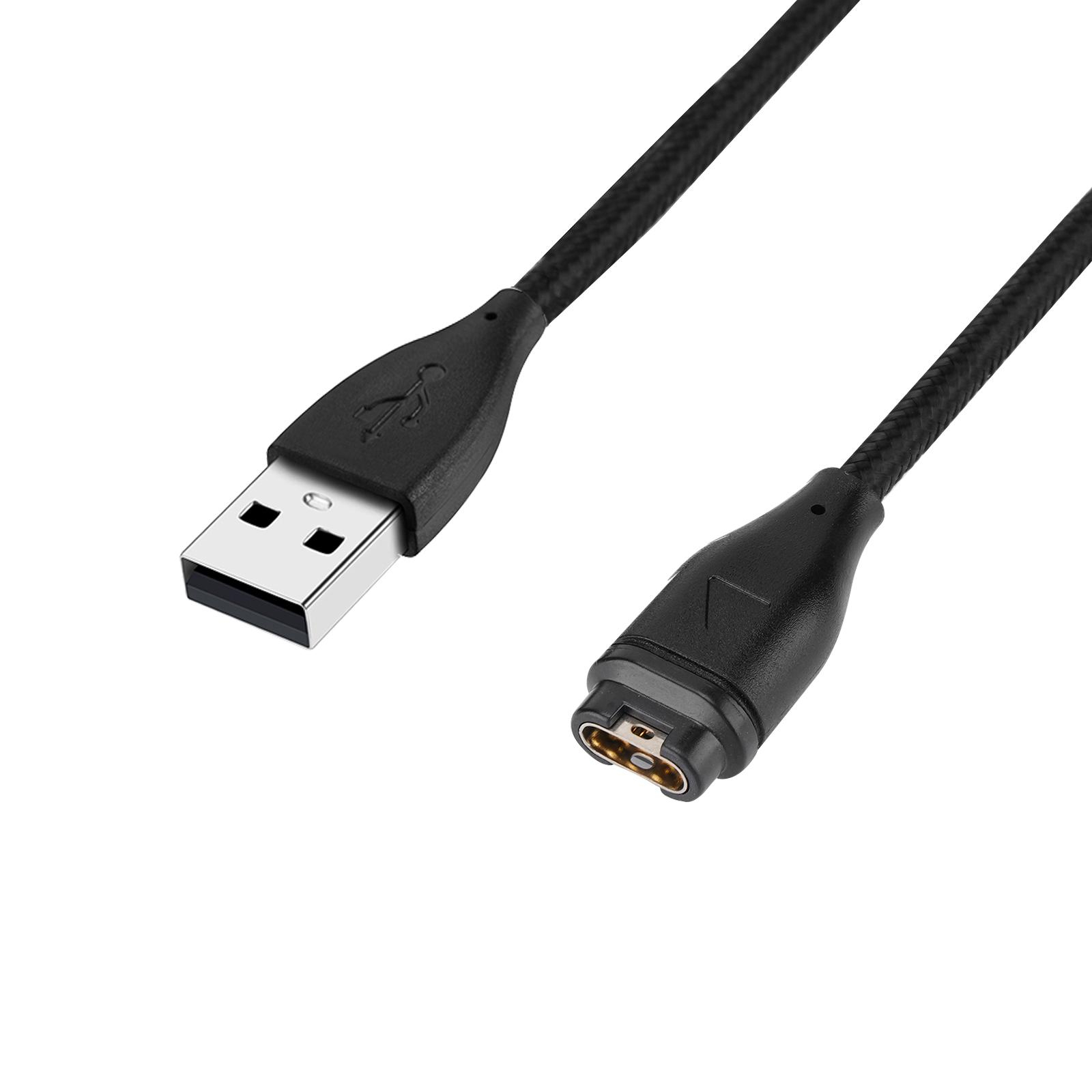 (2m) Garmin Bounce USB A Charging Nylon Ladekabel - Schwarz