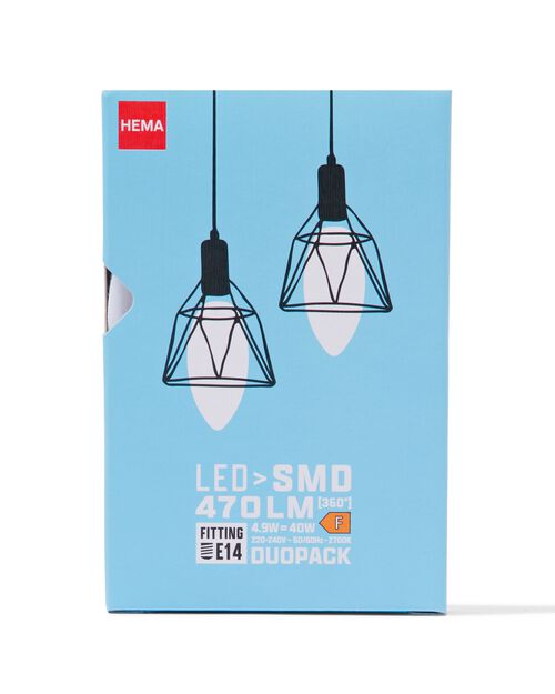 2 ampoules flamme led smd E14 4.9w 470lm